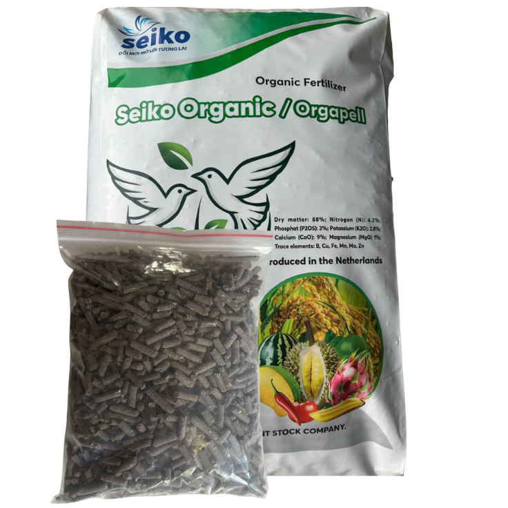 Phân hữu cơ Seiko Organic- có chứng nhận Thú Y Hà Lan không mang bệnh về vườn- Đất khỏe, rễ khỏe (chiết từ bao 25 kg)