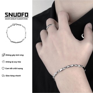SNUOFO - Vòng tay thép titan không phai màu dành cho nam, thiết kế độc đáo theo phong cách Hip Hop kiểu dáng tinh tế