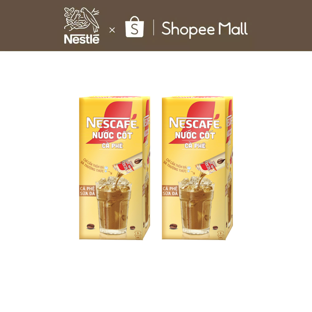 COMBO 2 HỘP NƯỚC CỐT CÀ PHÊ NESCAFÉ - CÀ PHÊ SỮA ĐÁ (hộp 5 gói x 75 ml)
