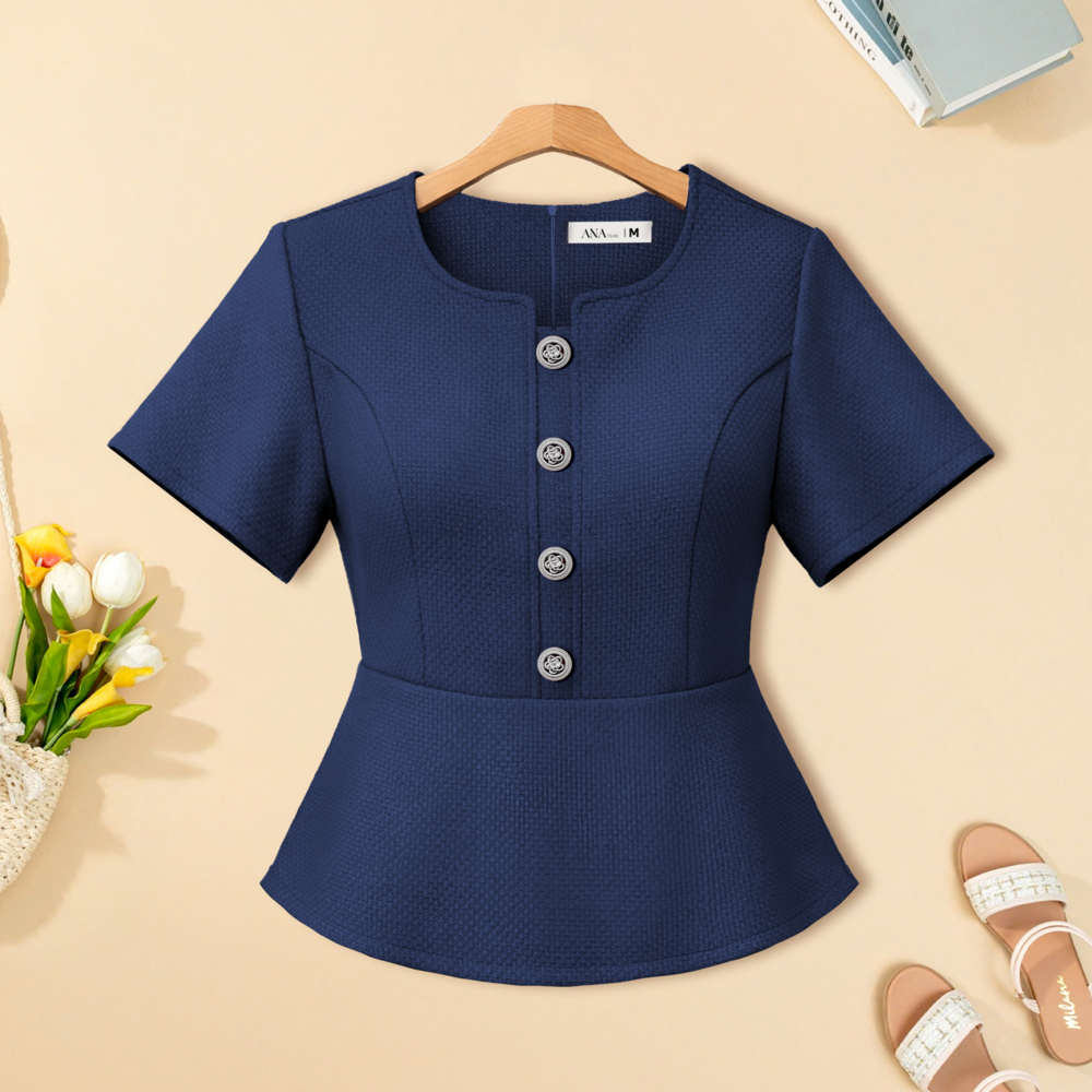 Áo Kiểu Công Sở Trung Niên ANA Mode Chất Liệu Dệt Thoi Sang Trọng Đi Tiệc Quà Tặng Mẹ AK25VHG16