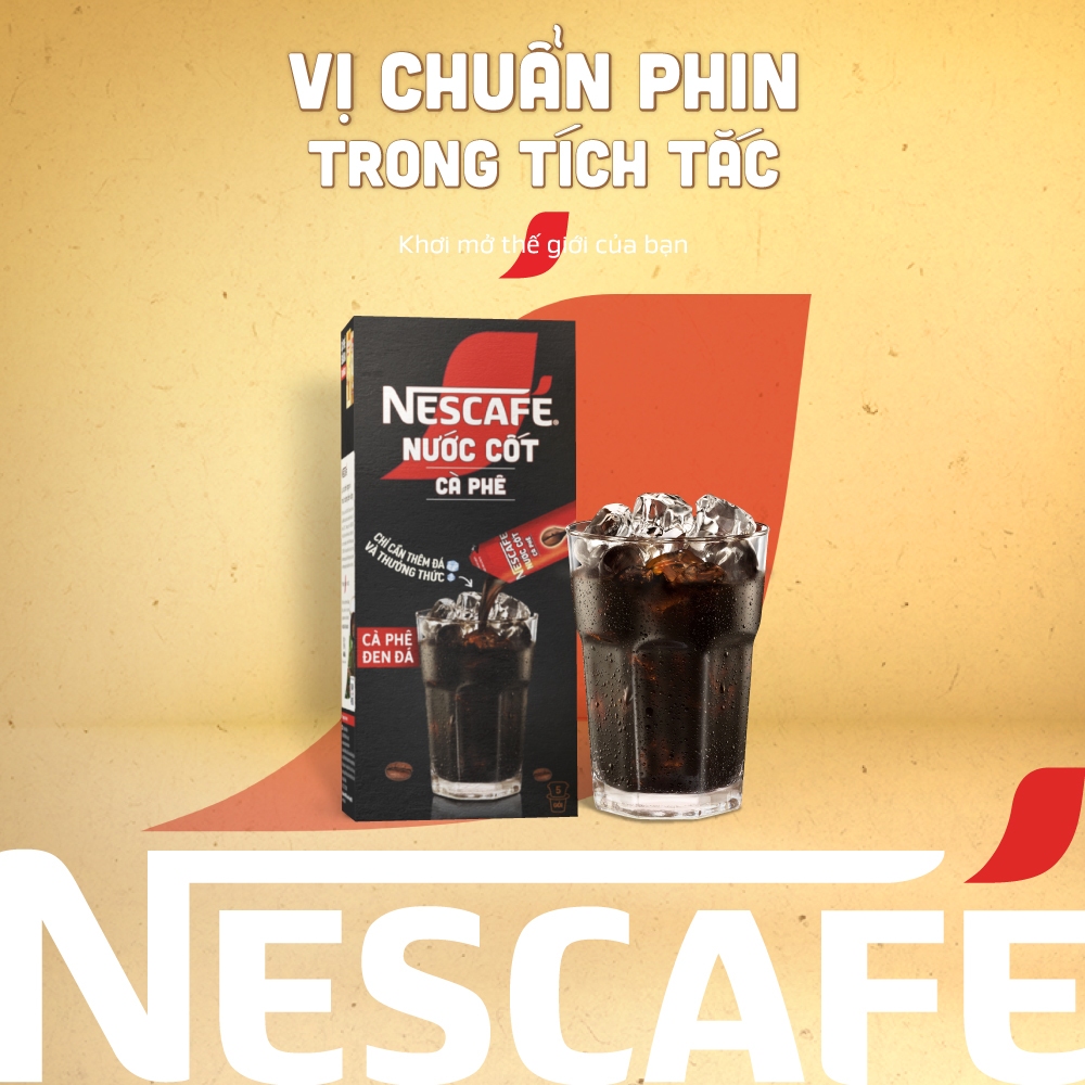 COMBO 4 HỘP NƯỚC CỐT CÀ PHÊ NESCAFÉ - CÀ PHÊ ĐEN ĐÁ (hộp 5 gói x 75 ml)