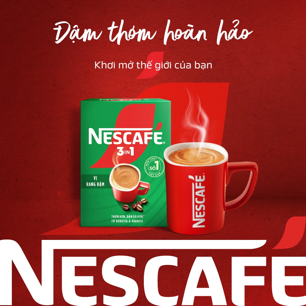 Combo 3 Hộp Cà phê Hòa tan NESCAFÉ VỊ RANG ĐẬM 20 gói Đậm Thơm Hoàn Hảo