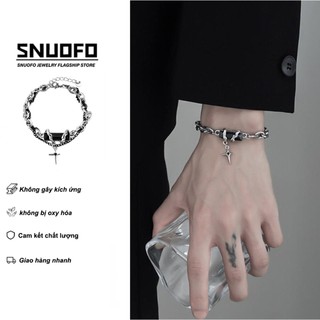 SNUOFO - Vòng tay thép titan dành cho nam phụ kiện sang trọng và tinh tế vòng tay đôi cao cấp dành cho nữ