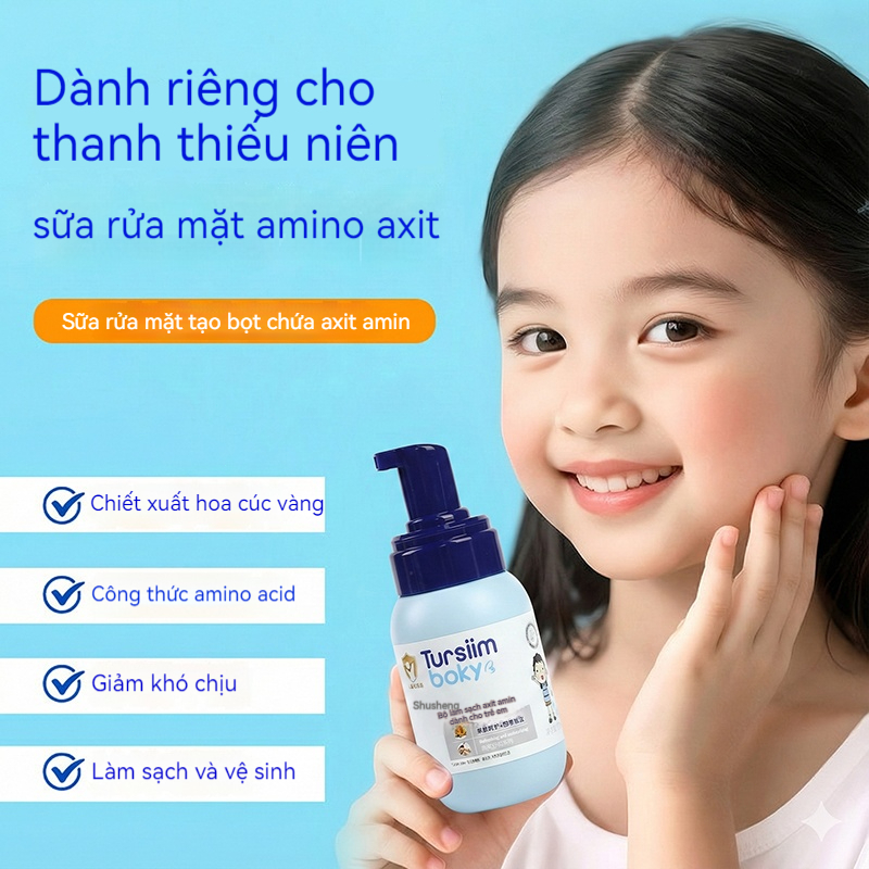 Bọt rửa mặt tuổi dậy thì 170ml – Chứa Amino Acid, làm sạch dịu nhẹ, giảm dầu nhờn, da mềm mịn