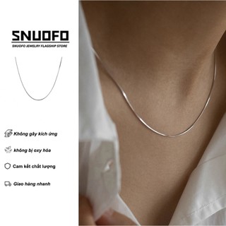 SNUOFO - Dây chuyền xương rắn mảnh kiểu dáng gọng mảnh thích hợp cho cả nam và nữ có thể đeo cùng nhiều vòng khác