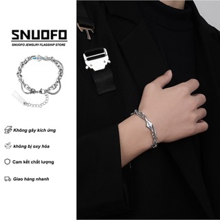 SNUOFO - Vòng tay thép titan kiểu Lava dành cho nam Thời trang cao cấp độc đáo và cá tính là món trang sức đa năng