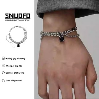 SNUOFO - Vòng tay vuông hai lớp đa năng unisex thiết kế độc đáo trang sức cao cấp dành cho cặp đôi