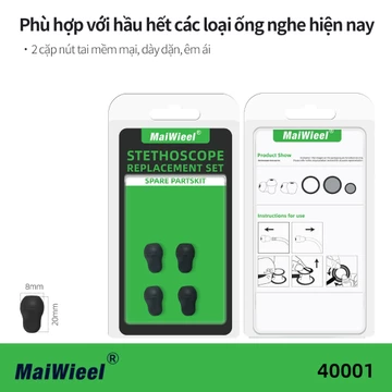 MaiWieel Bộ Phụ Kiện Ống Nghe 40001 -Thay Thế Màng, Ron, Núm Tai Mềm Nút Tai & Eartips Chuyên Dụng