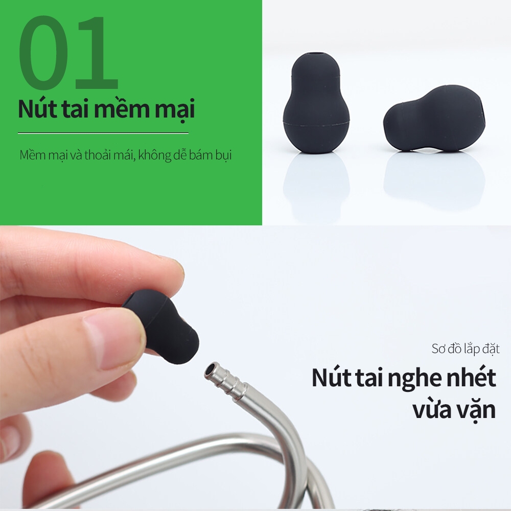 MaiWieel Bộ Phụ Kiện Ống Nghe 40001 -Thay Thế Màng, Ron, Núm Tai Mềm Nút Tai & Eartips Chuyên Dụng