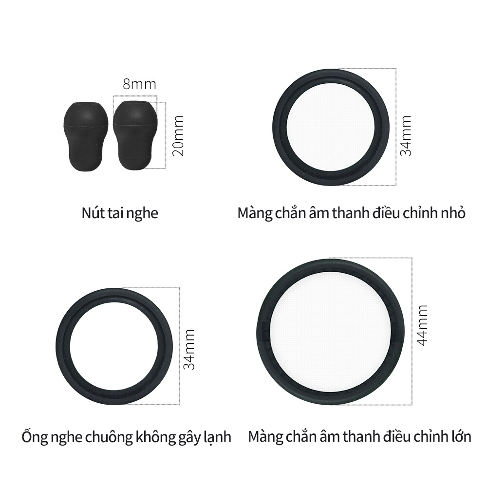 MaiWieel Bộ Phụ Kiện Ống Nghe 40001 -Thay Thế Màng, Ron, Núm Tai Mềm Nút Tai & Eartips Chuyên Dụng