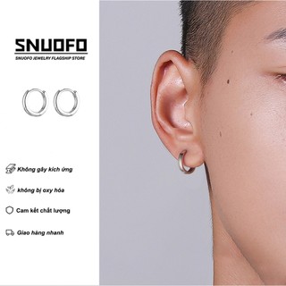 SNUOFO - Khuyên tai không cần tháo rời dành cho nam và nữ khuyên tai vòng trơn khuyên tai hình tròn