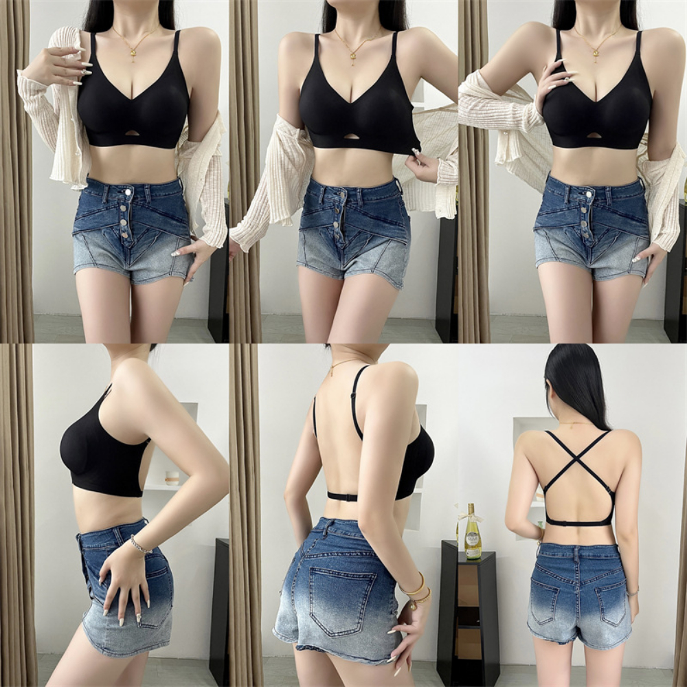 Áo Lót Áo Bra Nữ Chichi Bra Chất Su Mỏng Không Gọng Mút Giọt Nước Dày 3CM Thoáng Khí Không Lộ Viền -- 9736