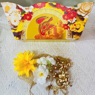 Combo Khay Thuyền  Kèm Set Hoa Thuyền Sang Trọng  (chỉ đi từ 3 khay để tránh móp hàng)