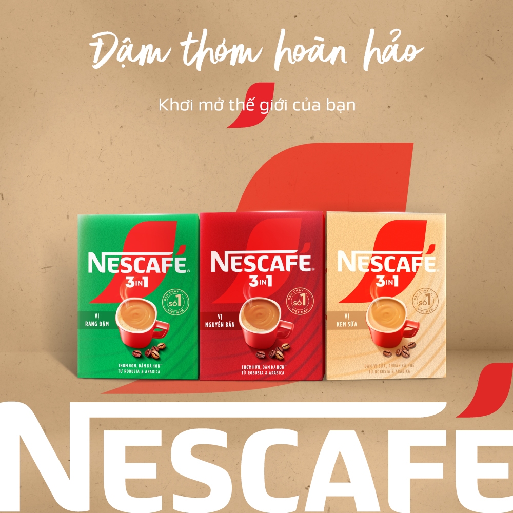 Combo 4 Hộp Cà phê hòa tan NESCAFÉ 3IN1 VỊ KEM SỮA 20 gói ĐẬM VỊ SỮA, CHUẨN CÀ PHÊ