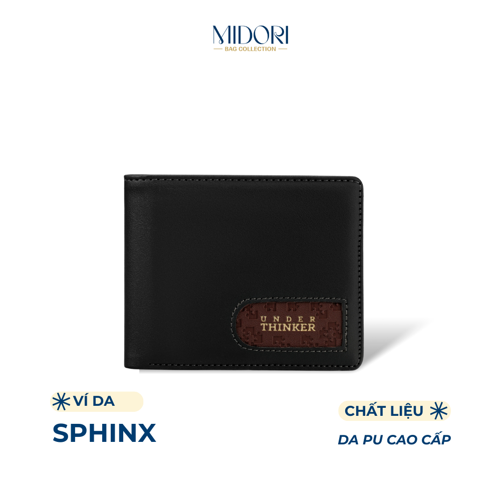 Ví Da PU Nam Cao Cấp SPHINX Bóp Đựng Tiền Thẻ Dập Chìm Unisex Chính Hãng | MIDORI BAG COLLECTION