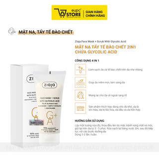 Mặt Nạ Tẩy Tế Bào Chết 2in1 Chứa Glycolic Acid Giúp Da Mịn Màng Ziaja Face Mask + Scrub With Glycolic Acid 55ml