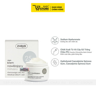 Kem Dưỡng Ẩm Hỗ Trợ Giảm Dầu Dành Cho Da Dầu, Mụn Ziaja Krem Nawilzajacy Matujacy 50ml