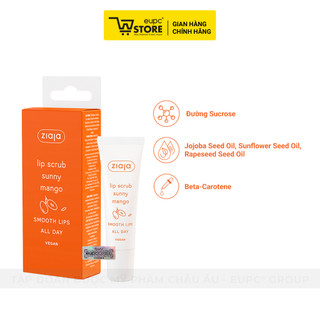 Tẩy Tế Bào Chết Môi Hương Xoài Giúp Làm Mềm Và Mịn Môi Ziaja Lip Scrub Sunny Mango 12ml