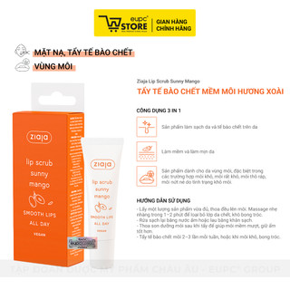 Tẩy Tế Bào Chết Môi Hương Xoài Giúp Làm Mềm Và Mịn Môi Ziaja Lip Scrub Sunny Mango 12ml