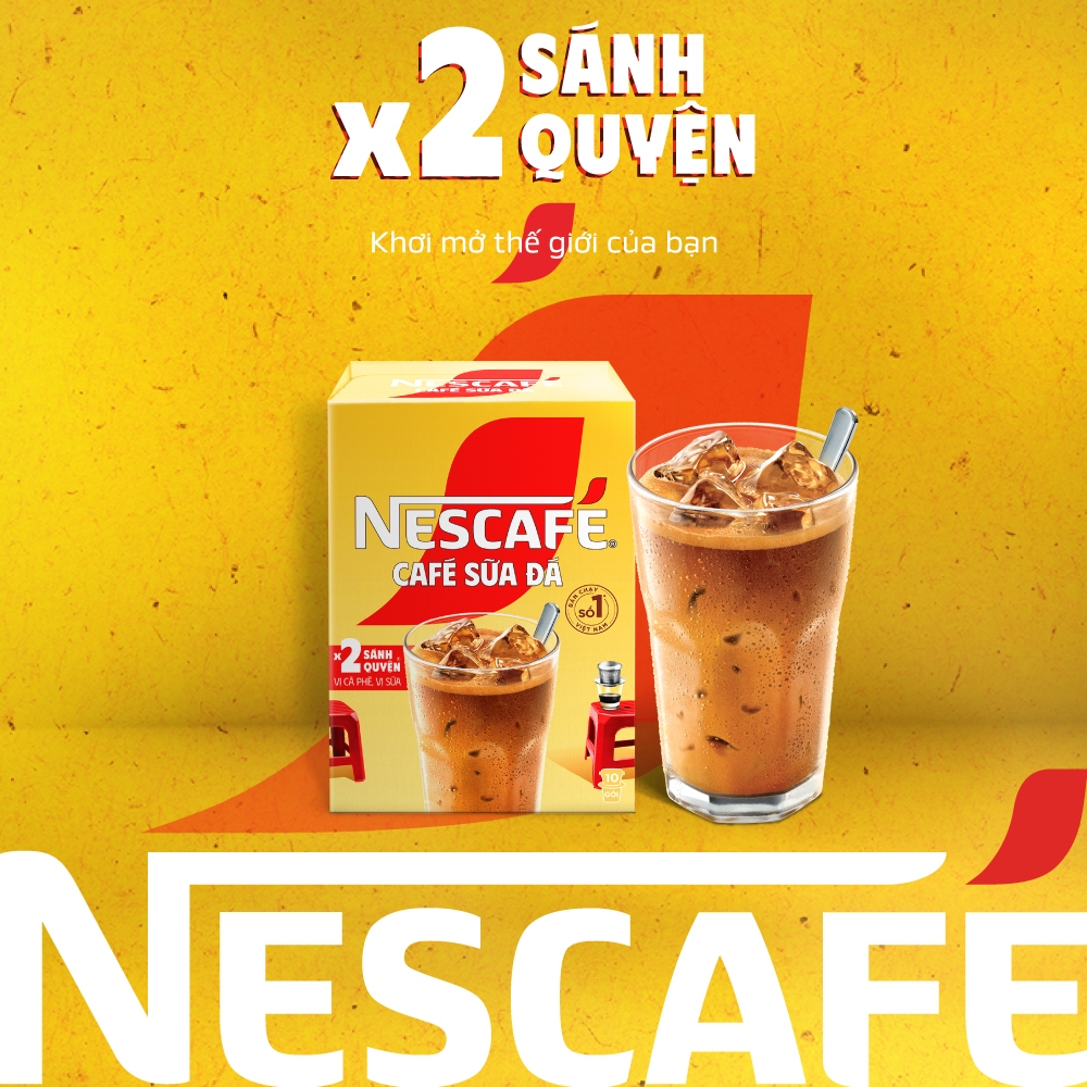 Combo 4 Hộp Cà phê Hòa tan NESCAFÉ CAFÉ SỮA ĐÁ 10 gói Nhân đôi sánh quyện