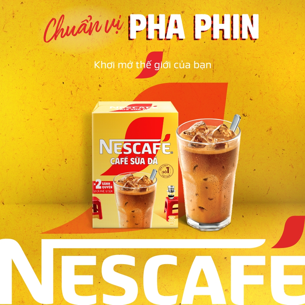 Combo 4 Hộp Cà phê Hòa tan NESCAFÉ CAFÉ SỮA ĐÁ 10 gói Nhân đôi sánh quyện