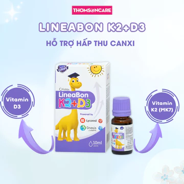 D3 k2 lineabon bổ sung d3k2 vitamin d3 cho bé giúp bé cao lớn, ngủ ngon, giảm còi xương, d3k2 cho trẻ sơ sinh