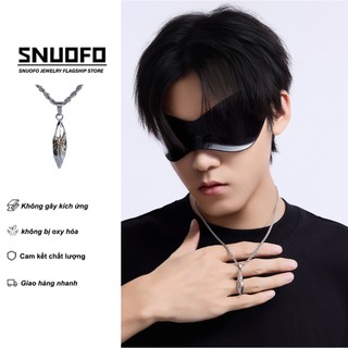 SNUOFO - Dây chuyền đá ước nguyện kiểu dáng Châu Âu và Mỹ dây đeo xương đòn unisex dây thép titan