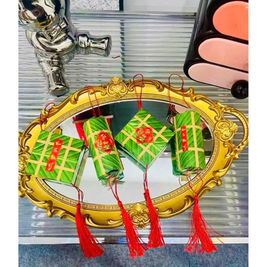 Set 4 món Bánh Chưng Bánh Tét Mini Treo Cây – Phụ Kiện Trang Trí Tết