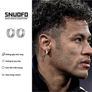 SNUOFO - Khuyên tai đính kim cương toàn bộ theo phong cách Neymar khuyên tai đính đá cao cấp dành cho nam và nữ
