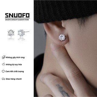 SNUOFO - Khuyên tai đính đá Zircon dành cho nam Khuyên tai cao cấp cho tai xỏ lỗ Khuyên tai nam thời thượng mới năm 2025