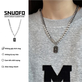 SNUOFO - Dây chuyền mặt chữ may mắn bằng thép titan dành cho nam và nữ dây đeo áo len độc đáo phụ kiện áo hoodie cá tính