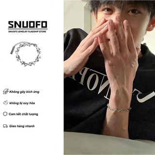 SNUOFO - Vòng tay nam thiết kế thương hiệu độc đáo cao cấp cá tính phong cách Hip-Hop trang sức bạc dành cho nam giới