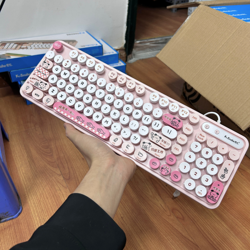 Combo Bàn Phím & Chuột Cute K-Snake K2 Pro– Gõ Êm, Không Tiếng Ồn | BigBuy360 - bigbuy360.vn