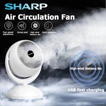 Sharp Quạt Mini Để Bàn，Quạt điện mini, Quạt điều hòa,Góc Xoay Linh Hoạtđộng Cơ Không Tiếng Ồn, uạt lưu thông không khí