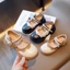 Giày Búp Bê Bé Gái Tiểu Thư Phối Màu Vintage - Giày Da Mềm Quai Dán Đính Nơ Cao Cấp Cho Bé Đi Học Đi Tiệc TH Kids