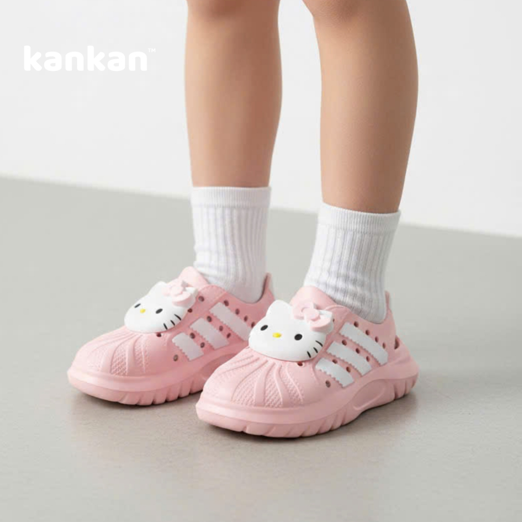 Giày Nhựa Lỗ Thể Thao Cho Bé Gái KanKanStore Tặng Sticker Đáng Yêu KA124
