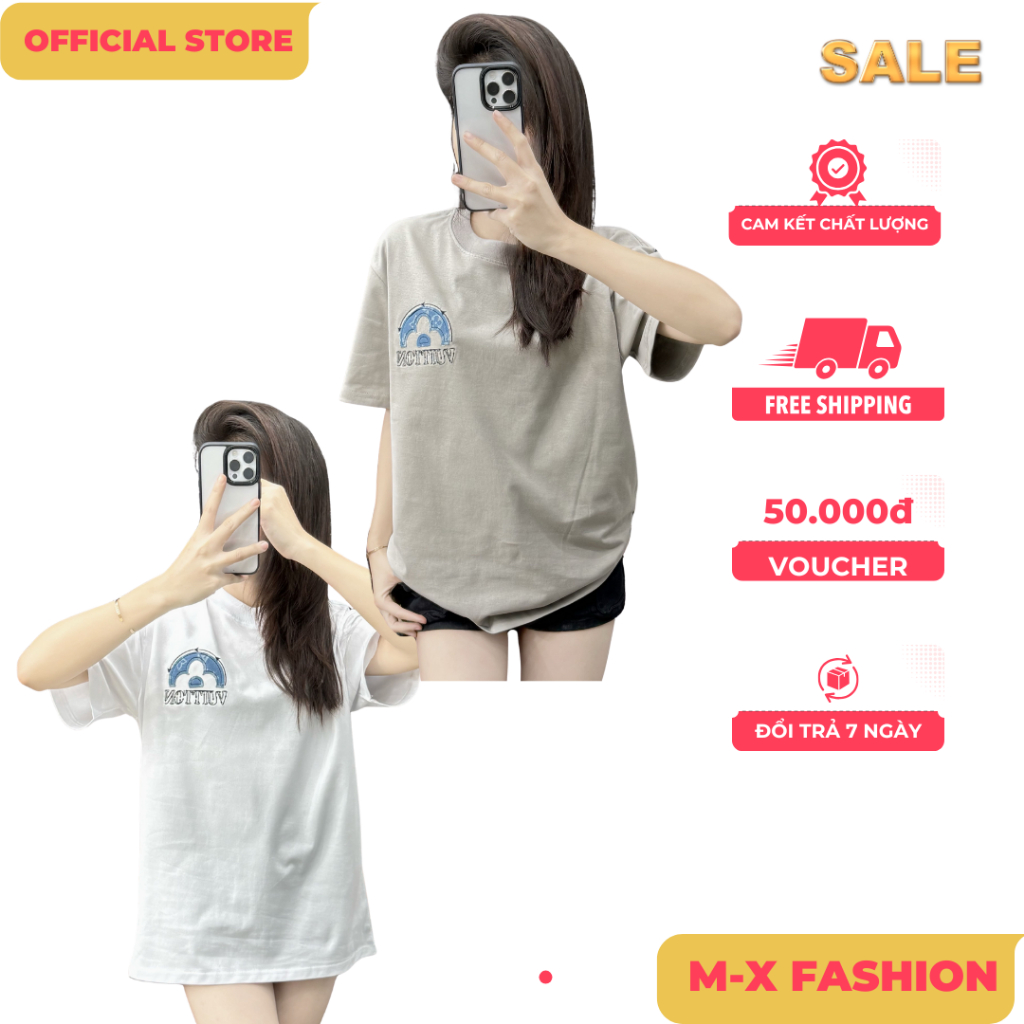 ÁO thun nam QC cổ tròn họa tiết thêu tay ngắn phong cách trẻ trung chuẩn from