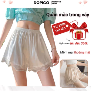 Quần short đùi nữ mặc trong váy chất thun lạnh mềm mại thoáng mát ren viền sexy DOPICO V550