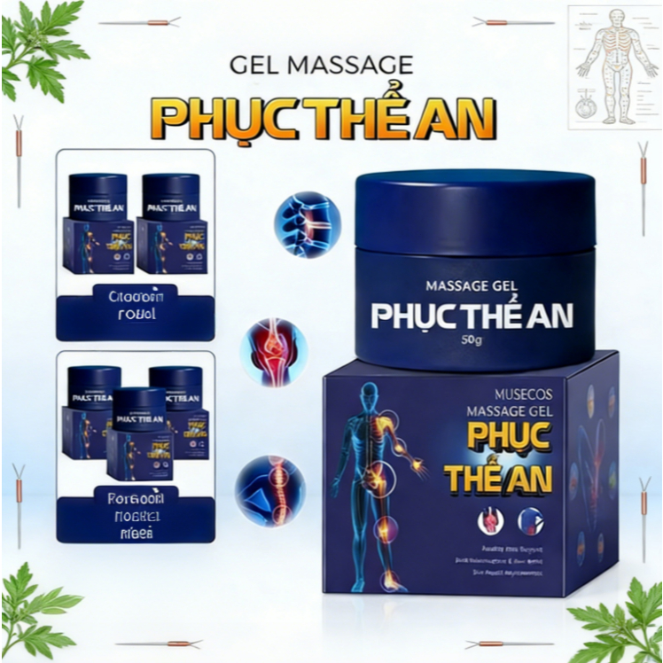 Gel Massage Phục Thể An 50gr - Hỗ Trợ Giảm Các Triệu Chứng Tê Nhức, Mỏi Cơ Khớp, Mang Lại Cảm Giác Thư Thái | Kết Cấu Má