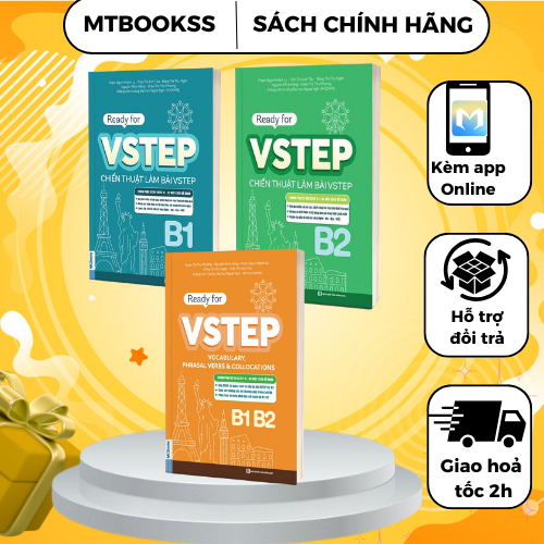 Combo Sách - Luyện Thi Vstep - Ready For VSTEP B1,B2 - Chiến Thuật Làm Bài Và Tổng Hợp Từ Vựng Luyện Nói B1,B2 - MCBooks
