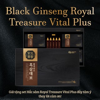 Nước hắc sâm cao cấp Hàn Quốc Daesang Wellife Black Ginseng Royal Treasure Vital Plus set (40 mlx20 gói + 20mlx10 chai)