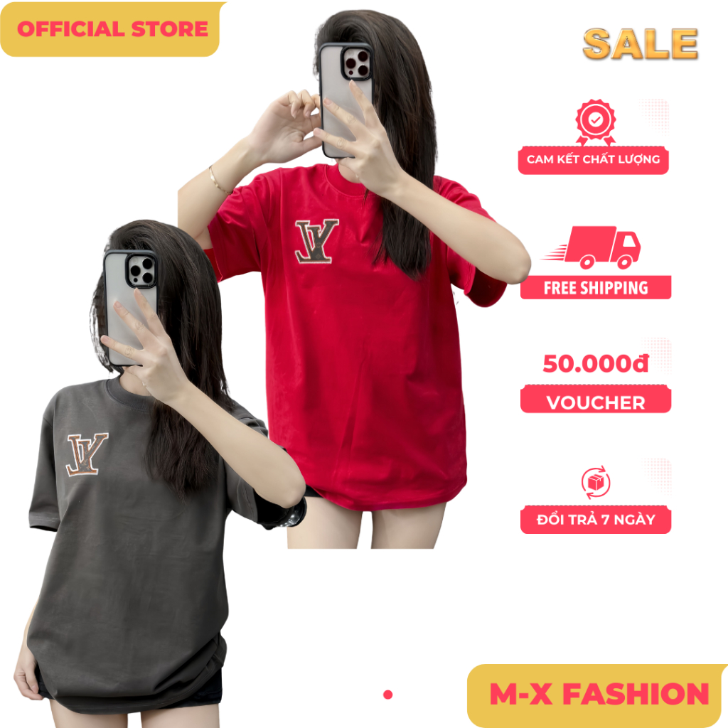 ÁO thun nam QC cổ tròn họa tiết thêu tay ngắn phong cách trẻ trung chuẩn from