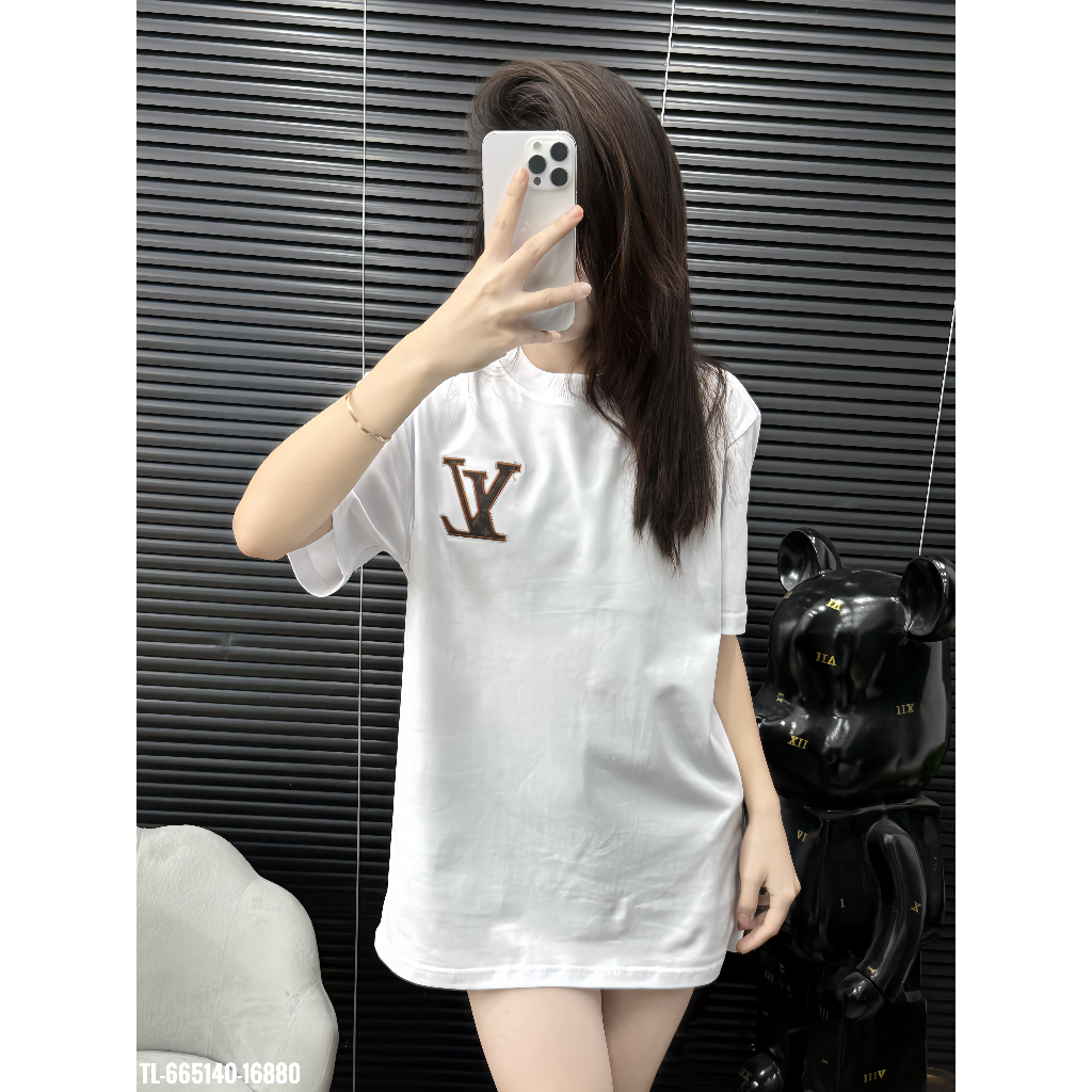 ÁO thun nam QC cổ tròn họa tiết thêu tay ngắn phong cách trẻ trung chuẩn from