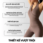  Set đồ thể thao nữ Clay aeyo - bộ đồ tập gym yoga pilates quần cạp cao và áo cổ yếm hở lưng — ảnh 2