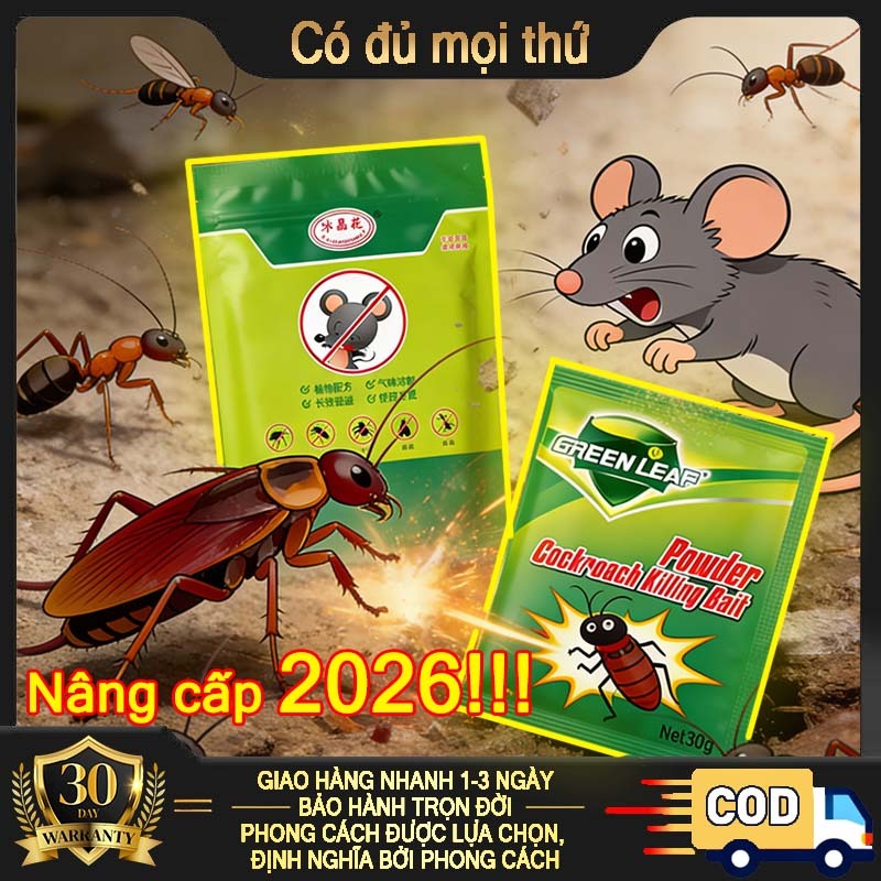 Viên Đuổi Chuột, Kiến, Gián - Phiên Bản Mới 2026 | Hiệu Quả 365 Ngày, An Toàn Cho Gia Đình & Thực Phẩm | Dùng Cho Bếp