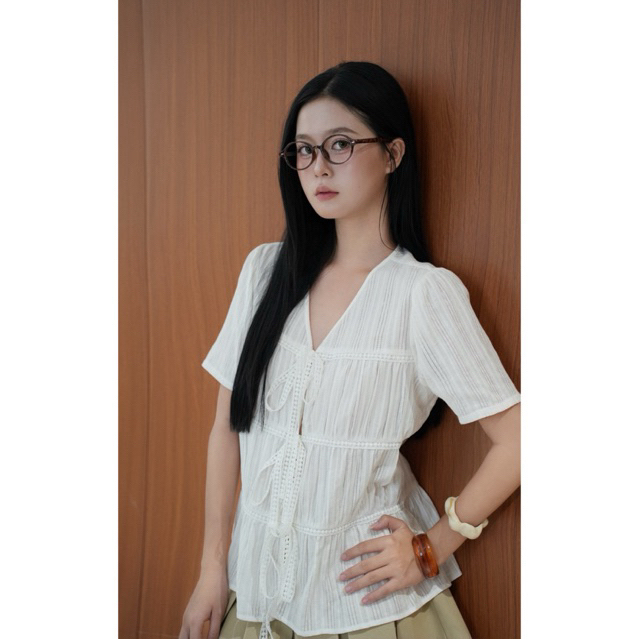Mềm Top áo kiểu buộc nơ | Leah