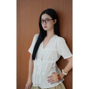 Mềm Top áo kiểu buộc nơ | Leah