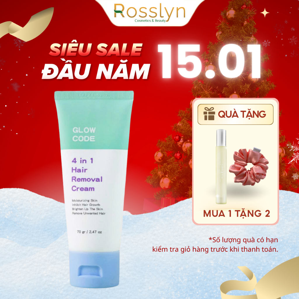 Kem tẩy lông GlowCode 4IN1 với Niacinamide và Vitamin E giúp lông mọc ...