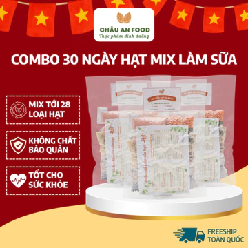 [COMBO 30 NGÀY Set hạt làm sữa hạt 28 nguyên liệu mix sẵn dinh dưỡng, tiện lợi đa dạng công thức dinh dưỡng