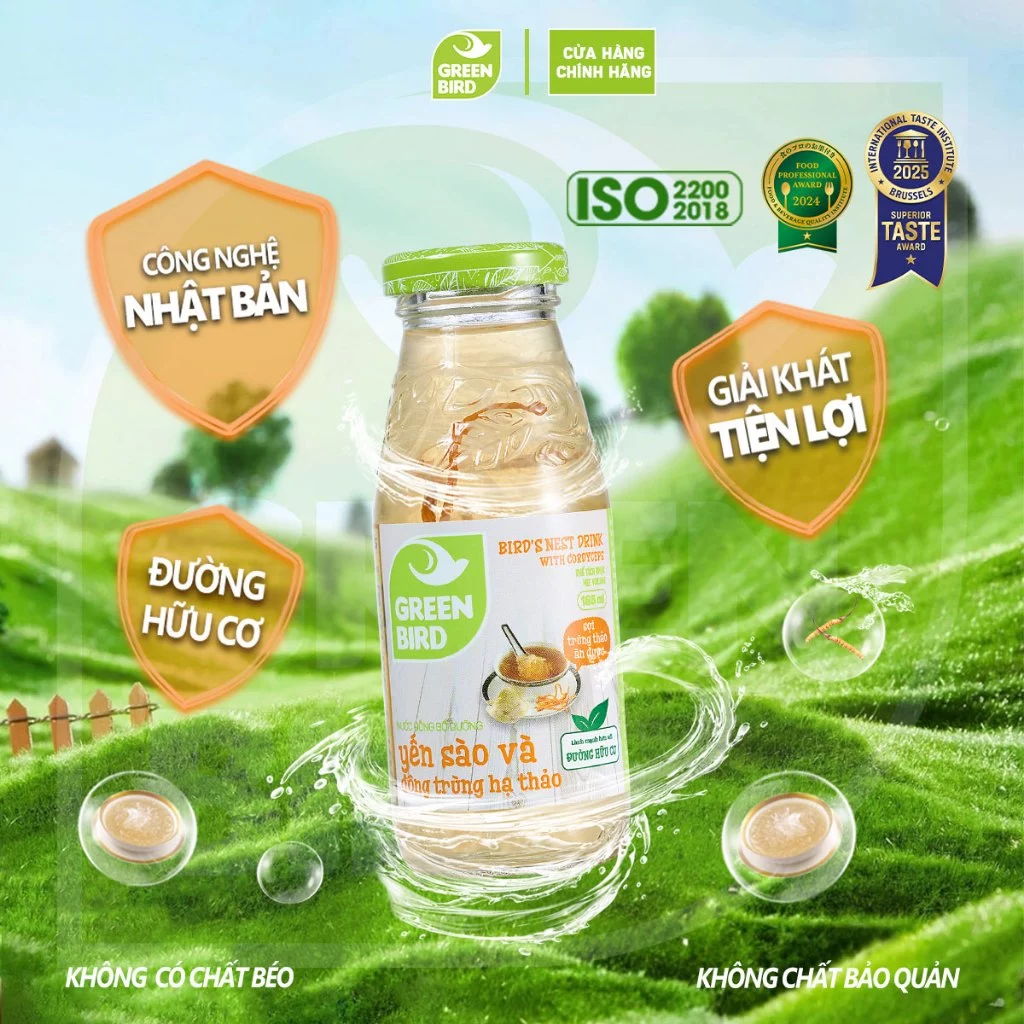 Nước Yến Đông Trùng Hạ Thảo 6 Hũ Green Bird